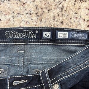Miss Me Signature Slim Bootcut Jeans in Blue